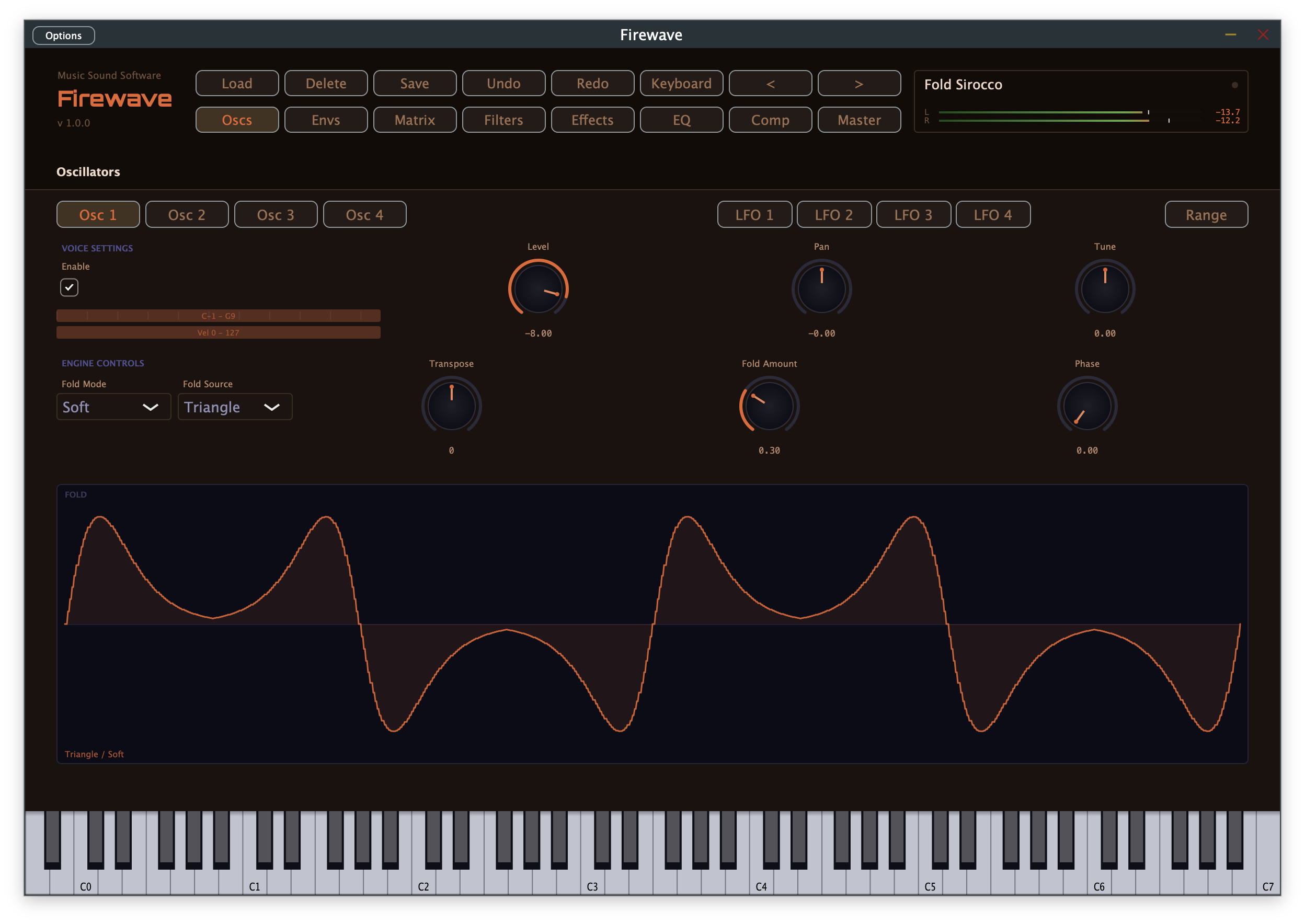 Firewave wavefolder panel