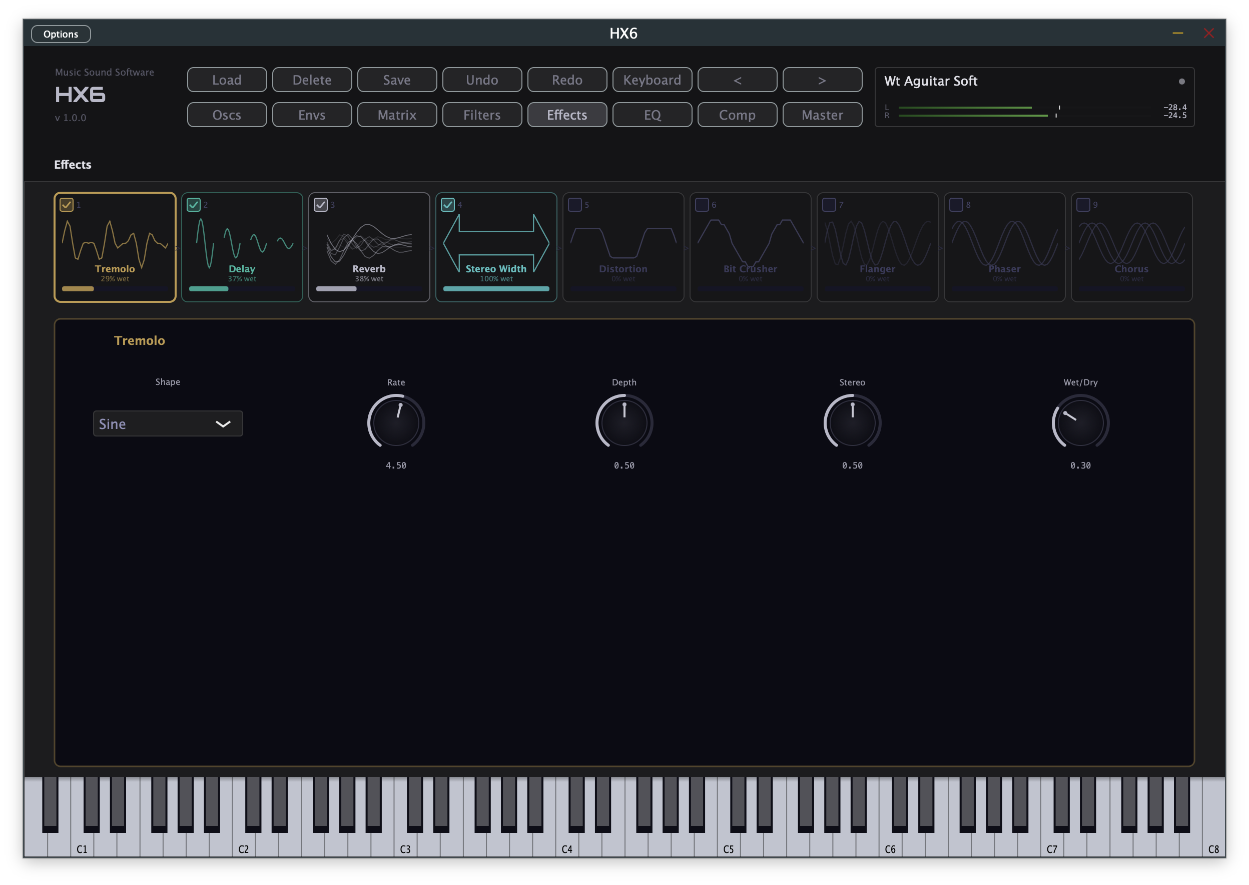 HX6 Effects page