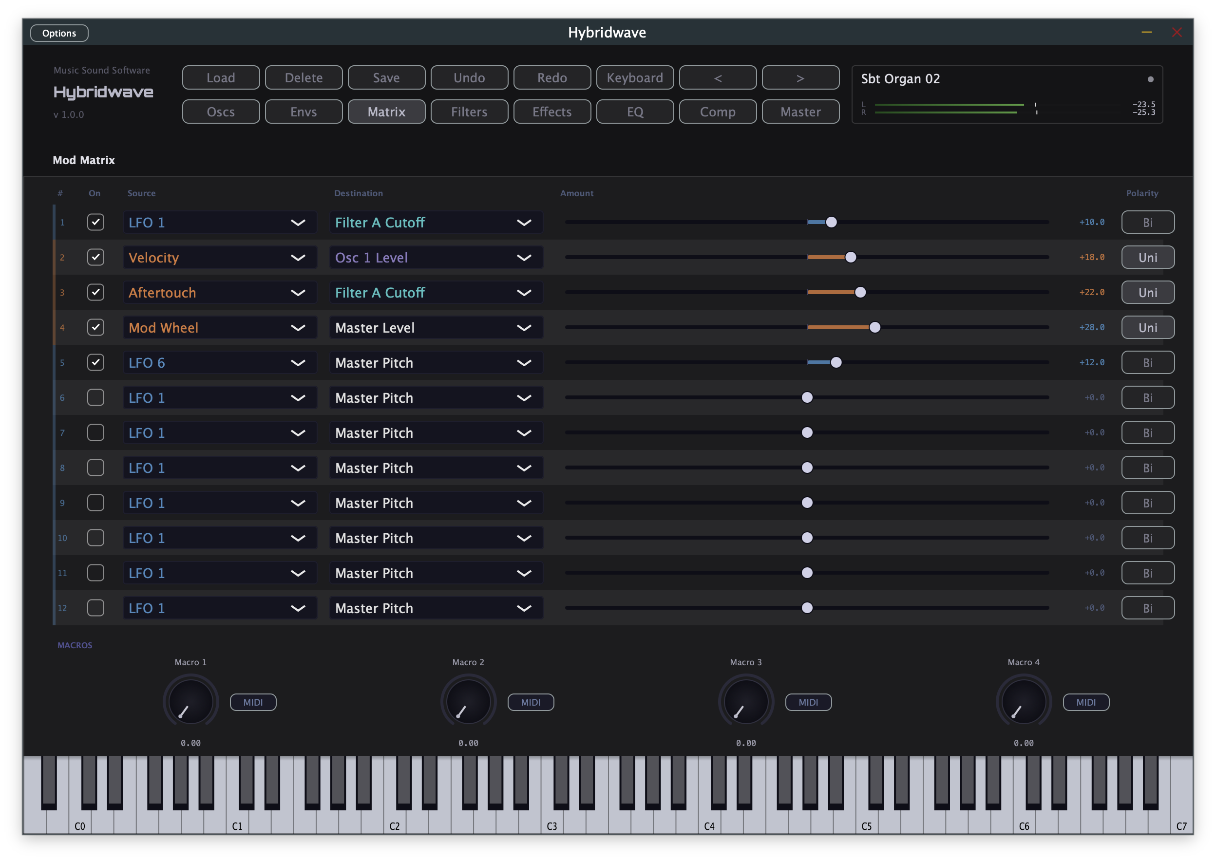 Hybridwave Mod Matrix