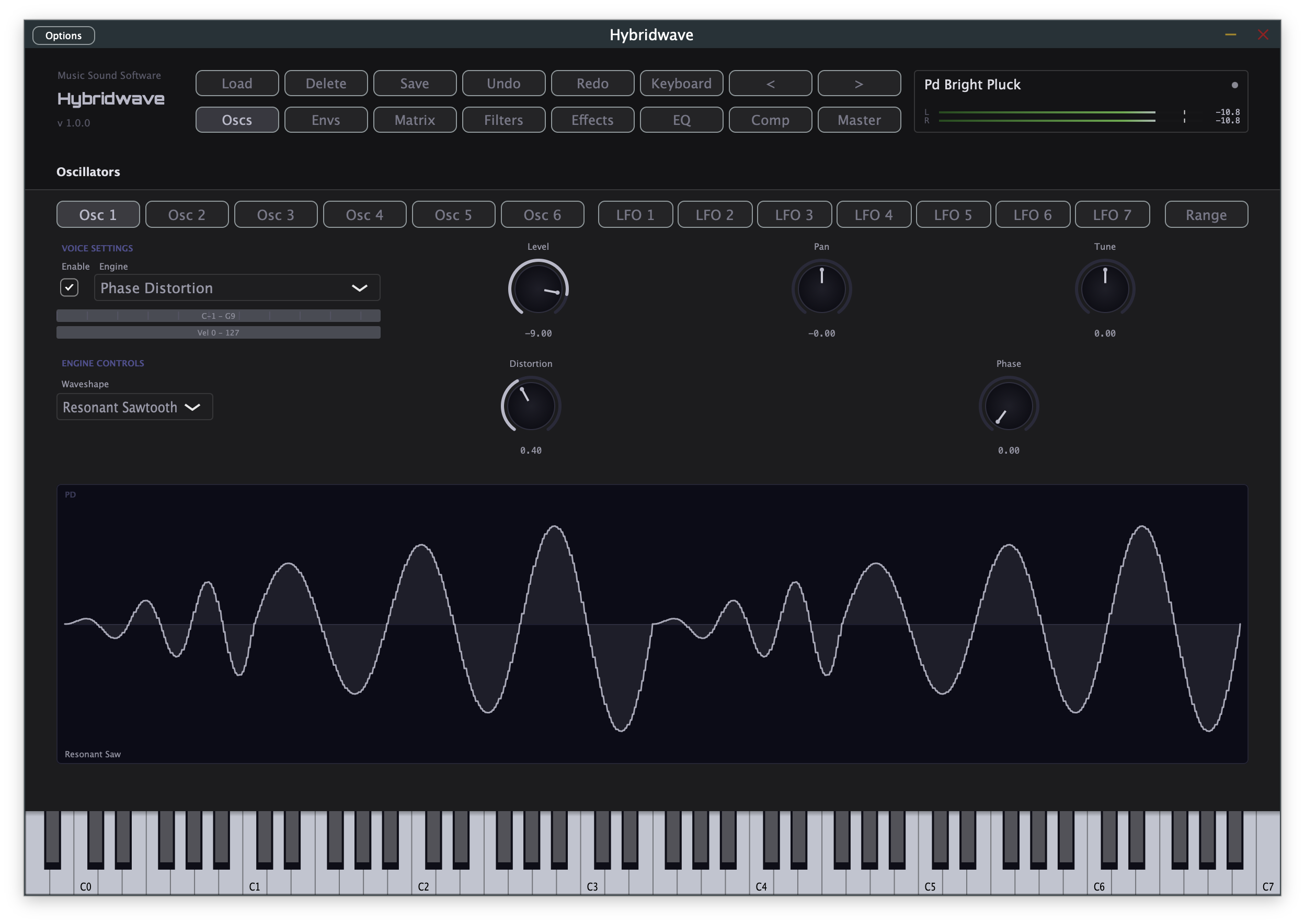 Hybridwave Phase Distortion engine