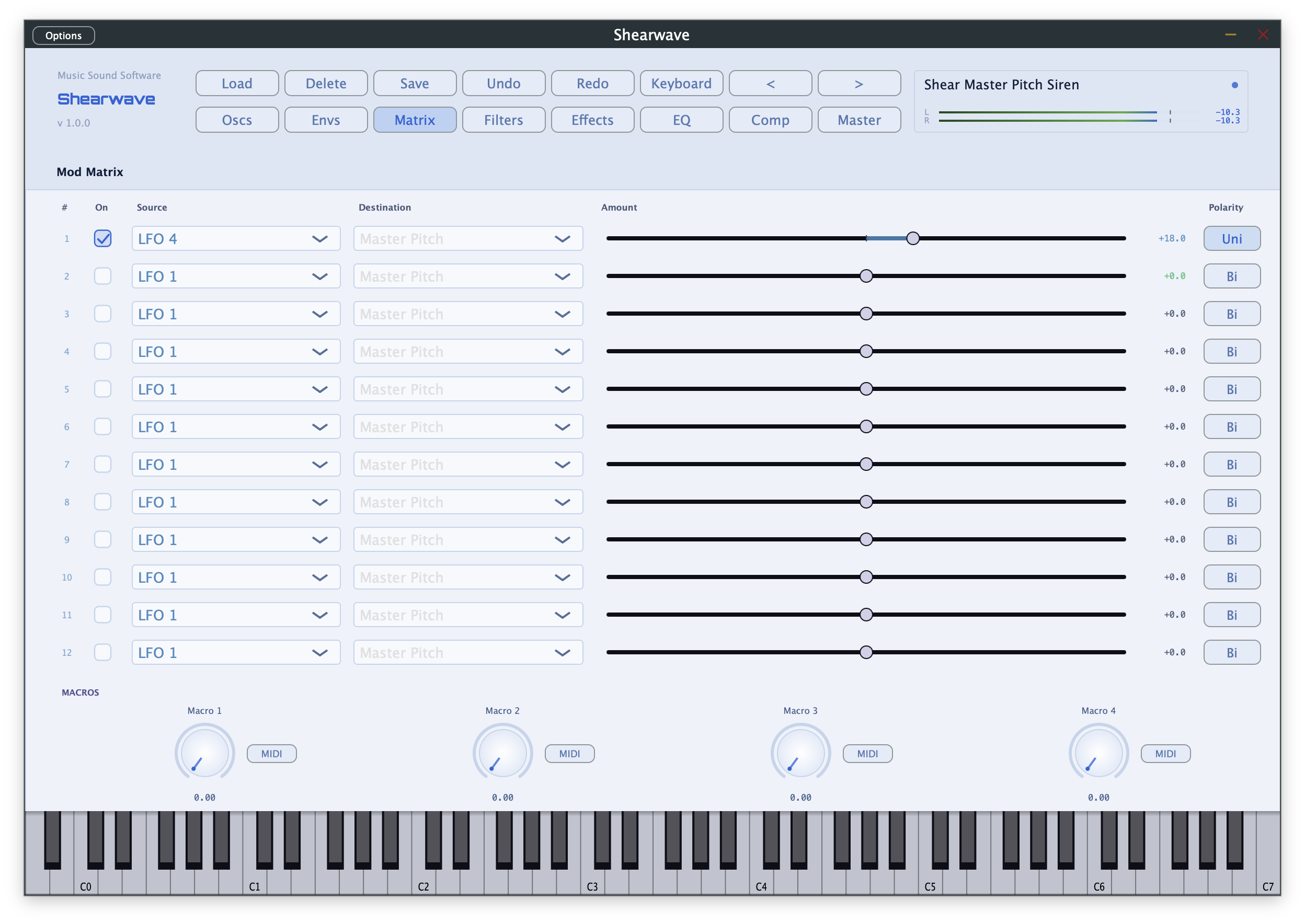 Shearwave Mod Matrix